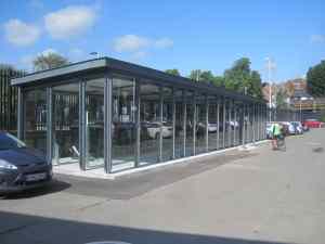 Weather protected storage at  Lewes station