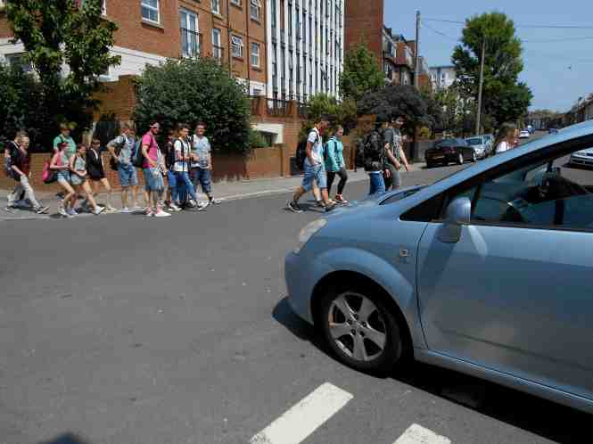 10. Opportunity for conflict is high. The passenger of this vehicle exhorted the driver to 'run 'em over' . Unlikely to be a serious suggestion, but typical of attitudes that place the car first in the transport hierarchy. The new, haphazard arrangements at this car park confirm that.