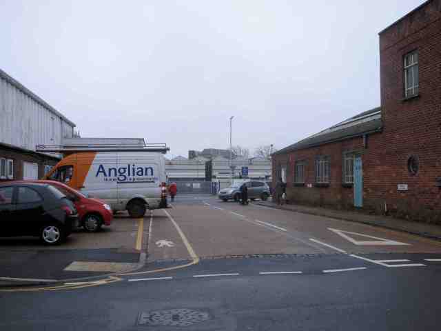 Road markings give clear prime status to vehicles over pedestrians. This is not a shared space.